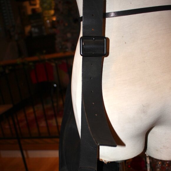 AllSaints Thorpe Messenger Bag Black Suede & Leather XL Orig $499 Excellent - Picture 9 of 13